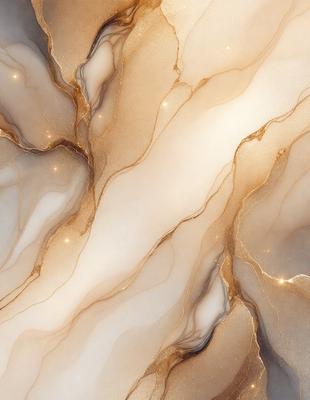 The primary subject of the image is a marble wall with a gold and white color scheme. The setting is a room with a white marble wall, and the visual style is a close-up of the wall. The colors and mood of the image are warm and elegant, with the gold and white marble creating a luxurious and sophisticated atmosphere.