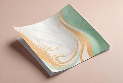 The primary subject of the image is a book cover featuring a colorful design with a mix of green, yellow, and orange colors. The setting is a table, and the visual style appears to be a combination of digital art and illustration. The overall atmosphere is vibrant and lively, with the colors and patterns creating a sense of energy and movement.