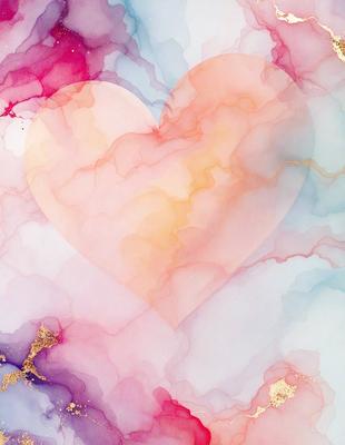 The primary subject of the image is a heart-shaped design, which is the main focus of the image. The heart is displayed on a pink and blue background, giving it a vibrant and colorful appearance. The visual style of the image is a combination of digital art and illustration, creating a unique and eye-catching design. The colors and mood of the image are predominantly pink and blue, which are often associated with love and affection.