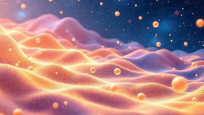 The primary subject of the image is a vibrant, colorful, and dynamic pattern of light and dark elements. The setting is a blue background, which contrasts with the bright colors of the pattern. The visual style is a combination of digital art and illustration, creating a unique and eye-catching design. The colors and mood of the image are energetic and lively, with the bright colors and contrasting elements evoking a sense of movement and dynamism.