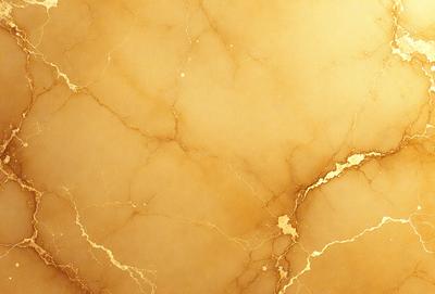 The primary subject of the image is a marble wall with a gold-colored texture. The setting is a room with a yellowish-gold background. The visual style is a close-up of the marble wall, showcasing its unique texture. The colors and mood of the image are warm and inviting, with the gold-colored marble adding a touch of luxury and sophistication to the space.