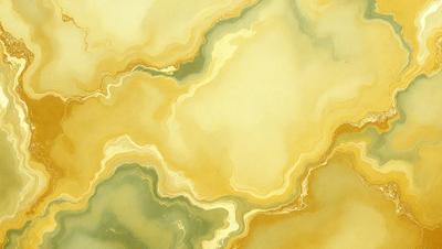 The primary subject of the image is a yellow and green painting, which features a yellow background with green accents. The setting is a canvas, and the visual style is a painting. The dominant colors and overall atmosphere of the painting are warm and vibrant, creating a lively and inviting scene.