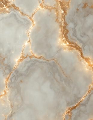 The primary subject of the image is a marble wall with a gold-colored pattern. The setting is a room with a white marble surface. The visual style is a close-up of the marble wall, showcasing its intricate design. The colors and mood of the image are warm and luxurious, with the gold pattern and white marble creating a sense of elegance and sophistication.