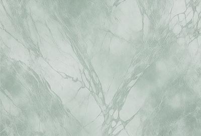 The primary subject of the image is a marble wall with a green tint. The setting is a room with a white background. The visual style is a photo of the marble wall. The colors and mood of the image are predominantly green, giving it a calm and serene atmosphere.