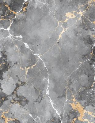 The image features a gray marble wall with a pattern of yellow and gold streaks. The wall appears to be textured and has a unique design. The primary subject of the image is the marble wall, which serves as the main focus of the scene. The setting is indoors, likely in a building or a room with a distinctive architectural feature. The visual style of the image is a close-up of the marble wall, showcasing its intricate pattern and texture. The colors and mood of the image