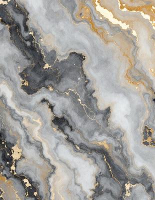 The primary subject of the image is a marble-like stone with a gold-like pattern. The setting is a stone wall, and the visual style appears to be a combination of a photo and digital art. The colors and mood of the image are predominantly grays and browns, giving it a natural and earthy feel.