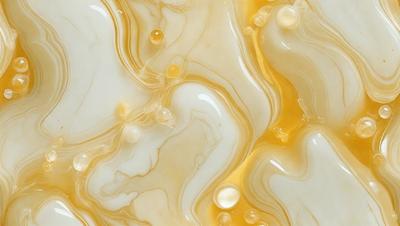 The primary subject of the image is a close-up of a marbled surface, which appears to be a patterned wall or a piece of art. The setting is indoors, with the surface being the main focus of the image. The visual style is a combination of a photo and a digital art, as it captures the intricate details of the marbled surface. The colors and mood of the image are warm and inviting, with the marbled surface creating a visually appealing and textured environment.
