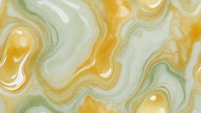 The primary subject of the image is a marbled green and yellow stone. The setting is a close-up of the stone, showcasing its unique texture and color patterns. The visual style is a realistic representation of the stone, capturing its natural beauty. The colors and mood of the image are vibrant and lively, with the green and yellow hues creating a sense of freshness and vitality.