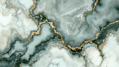 The primary subject of the image is a marble-like surface with a gold-like pattern. The setting is a stone wall with a patterned design. The visual style is a close-up of the marble-like surface, showcasing the intricate gold-like pattern. The colors and mood of the image are predominantly gold and earthy tones, creating a sense of luxury and elegance.