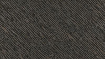 The primary subject of the image is a close-up of a patterned surface, which appears to be a textured carpet or a wood-like material. The setting is indoors, with the patterned surface covering the entire background. The visual style is a close-up, which emphasizes the intricate details of the pattern. The colors and mood of the image are predominantly dark, with the patterned surface being the main focus.