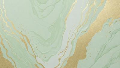 The primary subject of the image is a green and gold wallpaper with a pattern of swirls and gold accents. The setting is a room with a green and gold color scheme. The visual style is a combination of digital art and illustration, creating a unique and eye-catching design. The dominant colors are green and gold, giving the wallpaper a luxurious and elegant appearance.