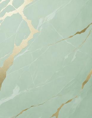The primary subject of the image is a marble wall with a gold-colored design. The setting is a room with a green background. The visual style is a combination of a photo and digital art, creating a unique and intricate pattern. The dominant colors are gold and green, giving the wall a luxurious and elegant appearance.