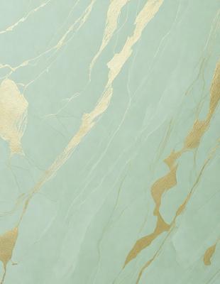The primary subject of the image is a marble wall with a gold-colored design. The setting is a room with a blue background. The visual style is a close-up of the marble wall, showcasing the intricate gold pattern. The colors and mood of the image are predominantly blue and gold, creating a luxurious and elegant atmosphere.