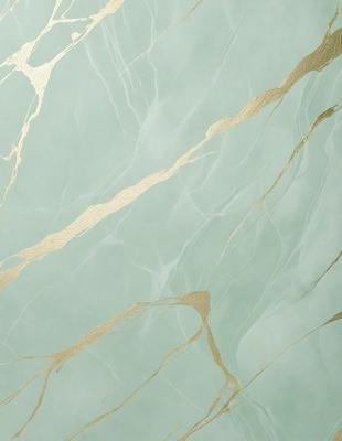 The primary subject of the image is a marble-like surface with a gold-like pattern. The setting is a bathroom, and the visual style is a combination of a photo and digital art. The dominant colors are gold and blue, creating a luxurious and elegant atmosphere.