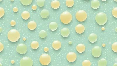 The primary subject of the image is a pattern of green and yellow bubbles. The setting is a blue background, which creates a contrasting color scheme. The visual style is a combination of digital art and illustration, giving the image a unique and creative appearance. The dominant colors are green and yellow, with the blue background providing a calming and soothing atmosphere.