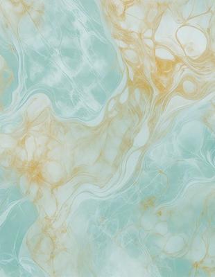The primary subject of the image is a blue and white marbled wallpaper. The setting is a bathroom, as indicated by the presence of a bathtub. The visual style is a combination of a photo and a digital art, creating a unique and artistic appearance. The dominant colors are blue and white, giving the image a clean and calming atmosphere.