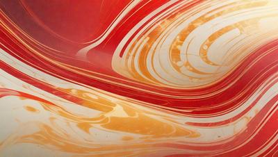The primary subject of the image is a vibrant, colorful, and swirling pattern. The setting is a red and yellow background, which adds to the overall visual style. The image appears to be a digital art or illustration, showcasing a unique and eye-catching design. The dominant colors in the image are red and yellow, creating a lively and energetic atmosphere.