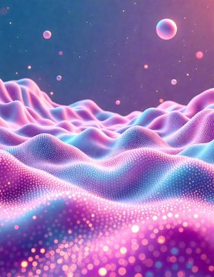 The primary subject of the image is a purple and blue wave pattern, which appears to be a digital art or illustration. The setting is a blue and purple background, creating a visually appealing and vibrant scene. The visual style is a combination of digital art and illustration, giving the image a unique and artistic appearance. The colors and mood of the image are predominantly purple and blue, creating a sense of calmness and tranquility.