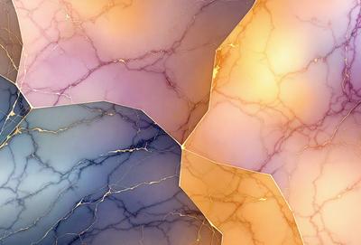 The primary subject of the image is a marbled surface, which is the main object, scene, or focus of the image. The setting/background features a purple and blue marbled surface, creating a visually striking and unique environment. The visual style of the image is a close-up of the marbled surface, showcasing its intricate patterns and textures. The colors and mood of the image are predominantly purple and blue, giving it a calm and serene atmosphere.