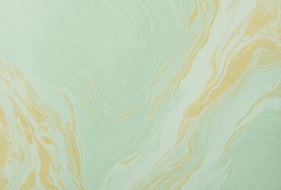 The primary subject of the image is a green and yellow swirling pattern on a wall. The setting is a room with a green and yellow wallpaper, which creates a vibrant and lively atmosphere. The visual style is a combination of digital art and illustration, as the swirling pattern is created through a digital medium. The dominant colors are green and yellow, which evoke a sense of energy and movement.