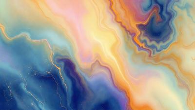The primary subject of the image is a vibrant, colorful painting featuring a variety of colors and patterns. The setting is a canvas, and the visual style is a mix of digital art and illustration. The dominant colors and overall atmosphere are lively and energetic, with a sense of movement and depth.