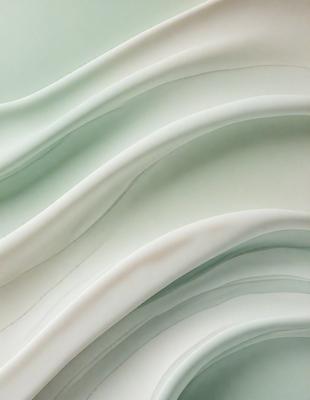 The primary subject of the image is a large, white, curved surface that resembles a wave or a series of waves. The setting is a white background, which provides a clean and minimalistic appearance. The visual style is a combination of digital art and illustration, creating a unique and artistic representation of the wave. The colors and mood of the image are predominantly white, giving it a clean, serene, and calming atmosphere.