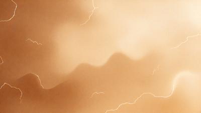 The primary subject of the image is a mountain, which is depicted in a drawing or illustration style. The setting is a cloudy sky, and the visual style is a combination of digital art and drawing. The dominant colors in the image are shades of brown and orange, creating a warm and natural atmosphere.