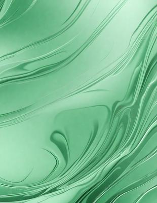 The primary subject of the image is a close-up of a green, swirling, and flowing surface, which appears to be a pattern or a texture. The setting is a green background, and the visual style is a close-up of the pattern or texture. The colors and mood of the image are predominantly green, creating a calm and soothing atmosphere.
