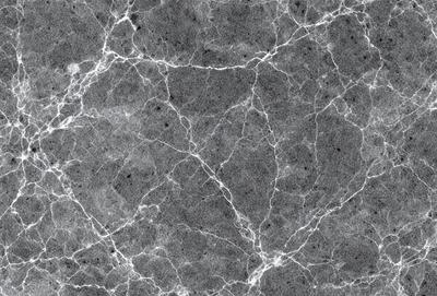 The primary subject of the image is a close-up of a marbled surface, possibly a wall or a piece of art. The setting is a dark room, and the visual style appears to be a photo. The colors and mood of the image are predominantly dark and moody, with the marbled surface being the main focus.