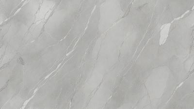 The primary subject of the image is a marble wall with a gray and white color scheme. The setting is a room with a white background, and the visual style is a close-up of the marble wall. The colors and mood of the image are predominantly gray and white, giving it a clean and elegant appearance.