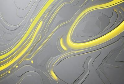 The primary subject of the image is a patterned surface with a yellow and gray color scheme. The setting is a gray background, and the visual style appears to be a combination of digital art and illustration. The dominant colors are yellow and gray, creating a warm and modern atmosphere.