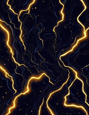 The primary subject of the image is a pattern of yellow and blue lines, which are intertwined and create a visually striking design. The setting is a dark background, which contrasts with the bright yellow and blue lines. The visual style of the image is a combination of digital art and illustration, as the lines are intricately drawn and the colors are vibrant. The overall atmosphere of the image is energetic and dynamic, with the yellow and blue lines creating a sense of movement and flow.