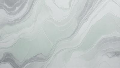 The primary subject of the image is a large, white marble tile. The setting is a gray and white marble wall, which serves as the background. The visual style is a close-up of the marble tile, showcasing its texture and details. The colors and mood of the image are predominantly gray and white, giving it a clean and elegant appearance.