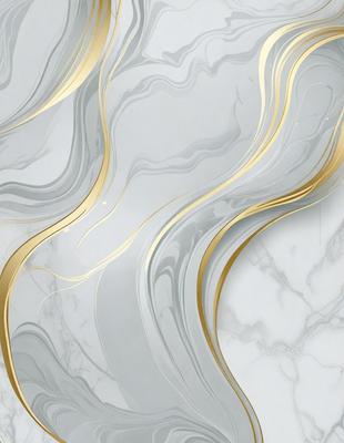 The primary subject of the image is a marble wall with a gold design. The setting is a room with a white marble surface. The visual style is a combination of digital art and illustration, creating a unique and elegant design. The dominant colors are white and gold, giving the wall a luxurious and sophisticated appearance.