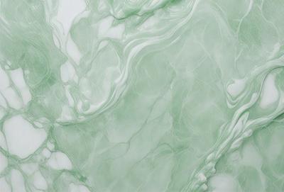 The primary subject of the image is a marble-like surface with a green tint. The setting is a bathroom, and the visual style is a close-up of the marble-like surface. The colors and mood of the image are predominantly green, giving it a natural and serene atmosphere.