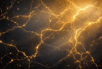 The primary subject of the image is a bright, yellow light that is illuminating a dark background. The light appears to be a neon or glowing effect, creating a visually striking scene. The setting is a black background, which contrasts with the bright light, emphasizing its intensity. The visual style of the image is a combination of digital art and illustration, as the light is depicted in a way that resembles a painting or drawing. The colors and mood of the image are predominantly dark and