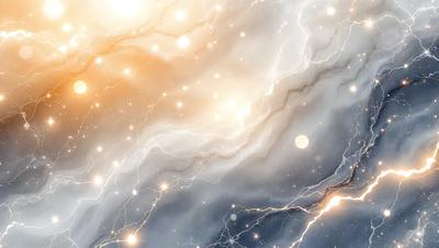 The primary subject of the image is a bright, colorful, and dynamic space filled with stars. The setting is a cloudy sky, and the visual style is a combination of digital art and illustration. The colors and mood of the image are vibrant and energetic, with a sense of movement and excitement.