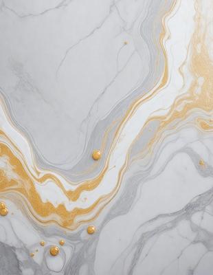 The primary subject of the image is a marble countertop with a gold-colored pattern. The setting is a kitchen, and the visual style is a photo. The countertop has a gold-colored pattern, and the overall atmosphere is elegant and luxurious.