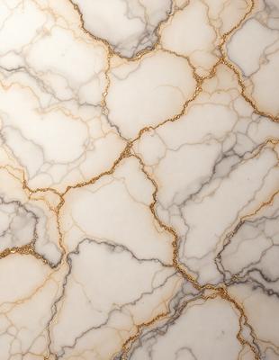 The primary subject of the image is a marble wall with a gold-colored pattern. The setting is a room with a white marble surface. The visual style is a close-up of the marble wall, showcasing the intricate gold pattern. The colors and mood of the image are predominantly white and gold, creating a luxurious and elegant atmosphere.