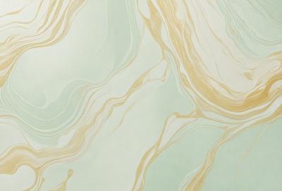 The primary subject of the image is a patterned wallpaper with a green and yellow color scheme. The setting is a room with a white background, and the visual style appears to be a combination of a photo and a digital art or illustration. The colors and mood of the image are vibrant and lively, creating a warm and inviting atmosphere.