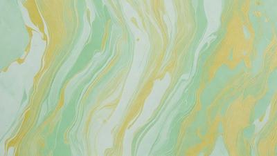 The primary subject of the image is a patterned wallpaper with a green and yellow color scheme. The setting is a room with a wall adorned with the patterned wallpaper. The visual style is a combination of a photo and a digital art, creating a unique and eye-catching design. The colors and mood of the image are vibrant and lively, with the green and yellow hues evoking a sense of freshness and energy.
