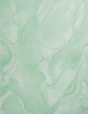 The primary subject of the image is a green marble wall with a patterned design. The setting is a bathroom, and the visual style is a photo. The dominant colors are green and white, creating a calm and soothing atmosphere.