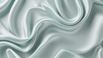 The primary subject of the image is a close-up of a white fabric, possibly a sheet or a curtain. The setting is a room with a blue background, which adds a contrasting color to the scene. The visual style appears to be a photo, as it captures the details of the fabric and its texture. The colors and mood of the image are predominantly white and blue, creating a calm and serene atmosphere.
