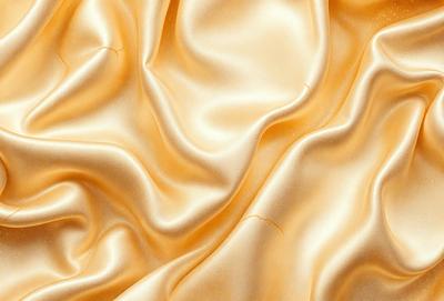 The primary subject of the image is a close-up of a piece of yellow fabric, possibly a silk or satin material. The setting is a background of a yellow fabric, which creates a cohesive and visually appealing scene. The visual style of the image is a close-up of the fabric, showcasing its texture and details. The colors and mood of the image are predominantly yellow, giving it a warm and inviting atmosphere.