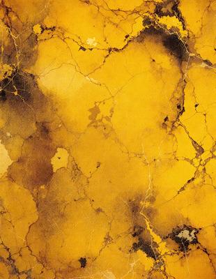 The primary subject of the image is a yellow marble wall with a yellow and brown color scheme. The setting is a room with a yellow marble wall as the main focus. The visual style is a close-up of the marble wall, showcasing its texture and color. The colors and mood of the image are warm and inviting, with the yellow marble wall serving as a striking and unique design element.