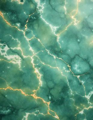 The primary subject of the image is a close-up of a marble wall with a green and yellow color scheme. The setting is a room with a green marble wall, and the visual style appears to be a photo of the wall. The colors and mood of the image are vibrant and lively, with the green and yellow hues creating a warm and inviting atmosphere.
