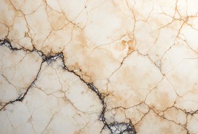 The primary subject of the image is a marble surface with a yellowish tint. The setting is a room with a white marble wall, and the visual style is a close-up of the marble surface. The colors and mood of the image are warm and natural, with the yellowish tint adding a sense of age and history to the marble.