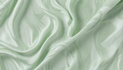 The primary subject of the image is a green fabric, which appears to be a piece of clothing or a curtain. The setting is a white background, which provides a clean and minimalist appearance. The visual style is a digital art, as the fabric appears to be digitally rendered or manipulated. The colors and mood of the image are predominantly green, giving it a calm and soothing atmosphere.