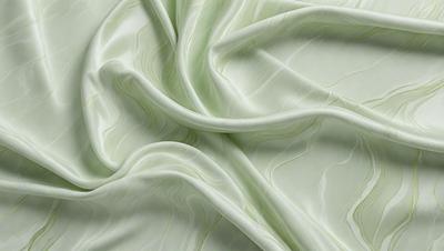 The primary subject of the image is a green fabric, which is the main object, scene, or focus of the image. The setting or background is a white surface, and the visual style is a photo. The colors and mood of the image are predominantly green, creating a calm and soothing atmosphere.