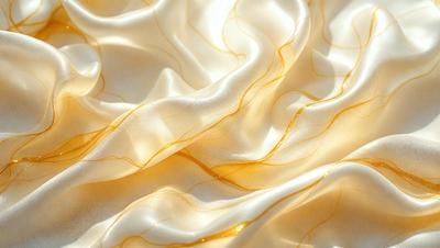 The primary subject of the image is a piece of yellow fabric, possibly a sheet or a blanket. The setting is a white background, which provides a clean and uncluttered appearance. The visual style is a close-up of the fabric, showcasing its texture and color. The dominant colors are yellow and white, creating a warm and inviting atmosphere.